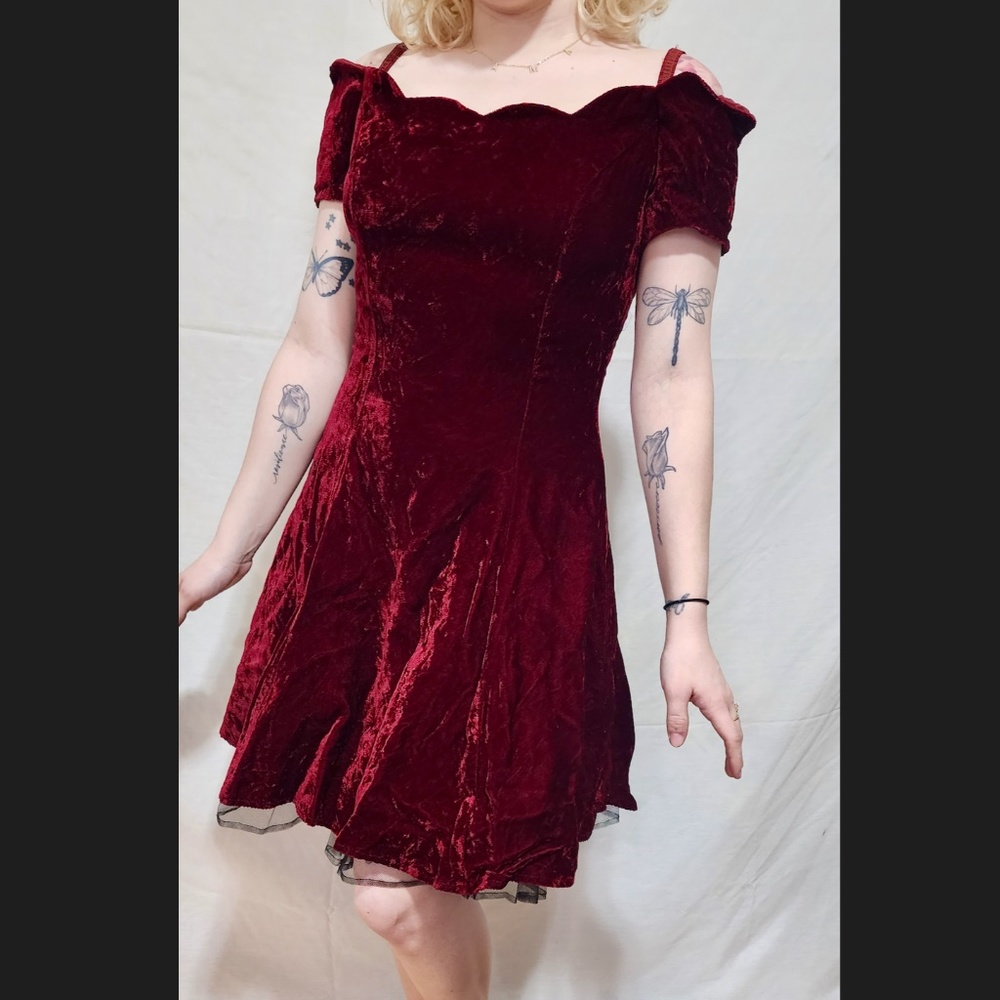 Vintage 80's Velvet Prom Dress